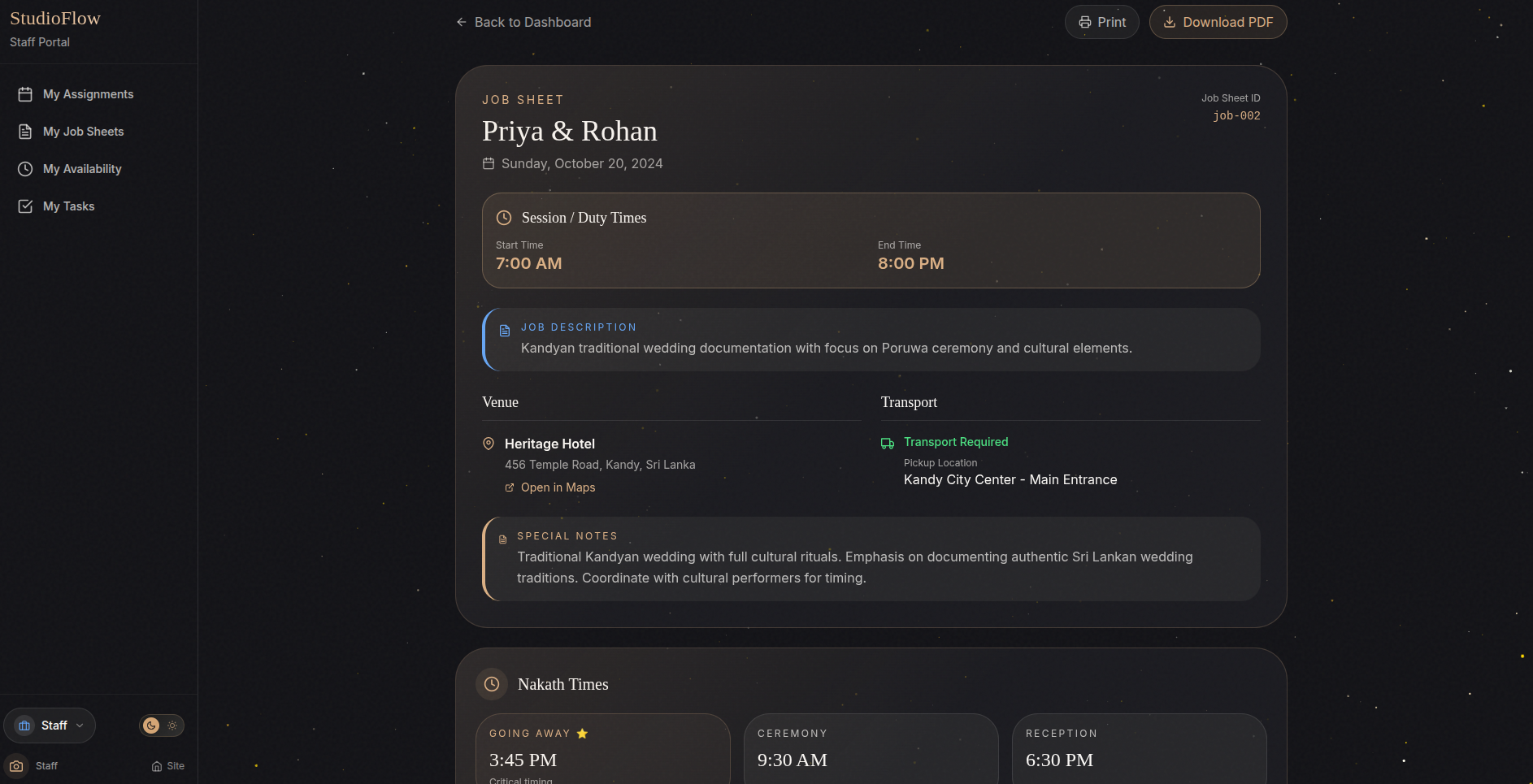 Nakath-Aware Job Sheets